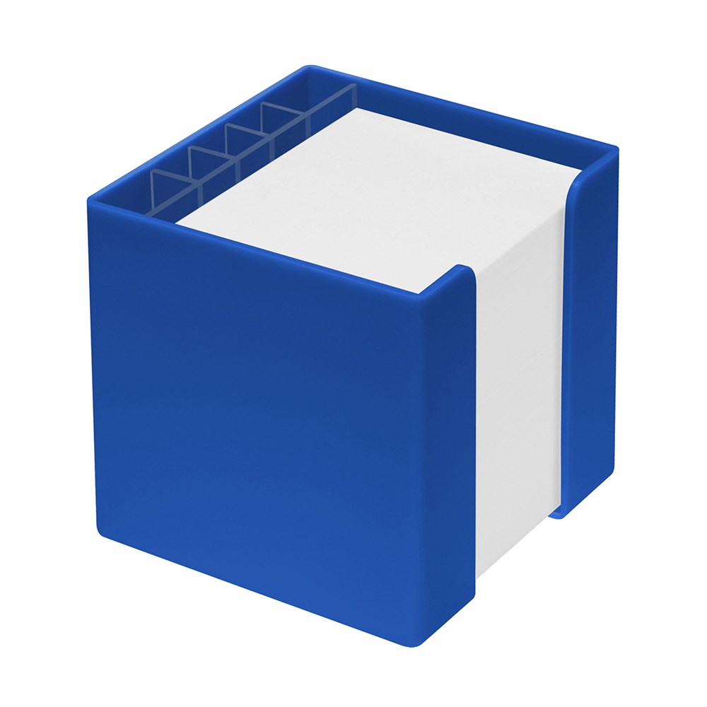 Zettelbox mit Köcher "Alpha" - blau