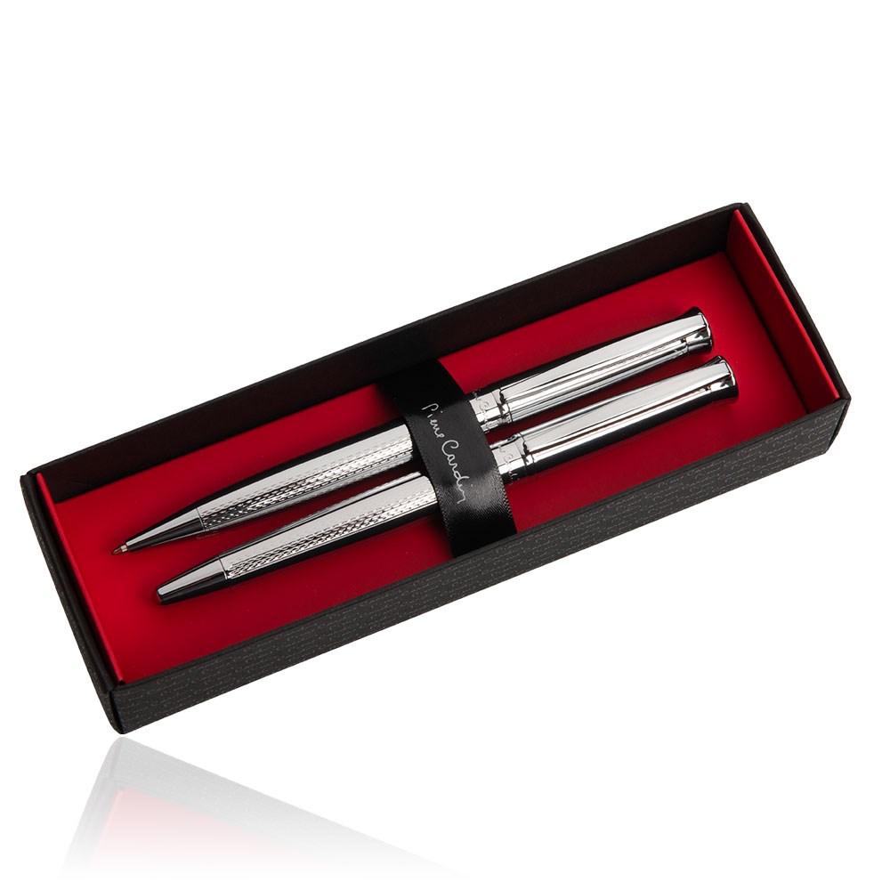 Pierre Cardin® ROI Set aus Kugelschreiber und Rollerball Pen, silber