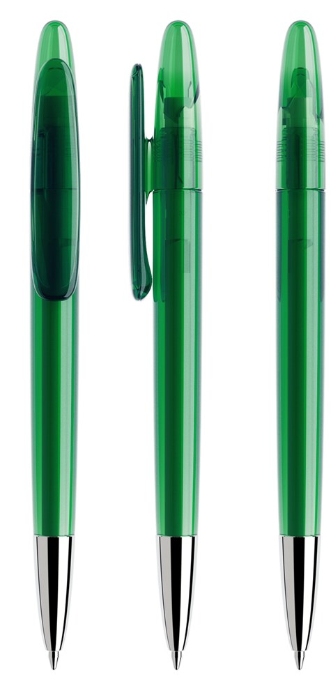 Prodir DS5 TTC Transparent with Chrome Metal Nose-Cone - Dunkelgrün transparent