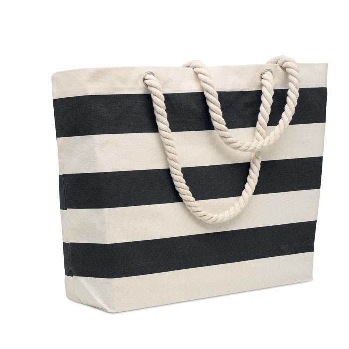HEAVEN STRIPE - Strandtasche Baumwolle 220 g - schwarz