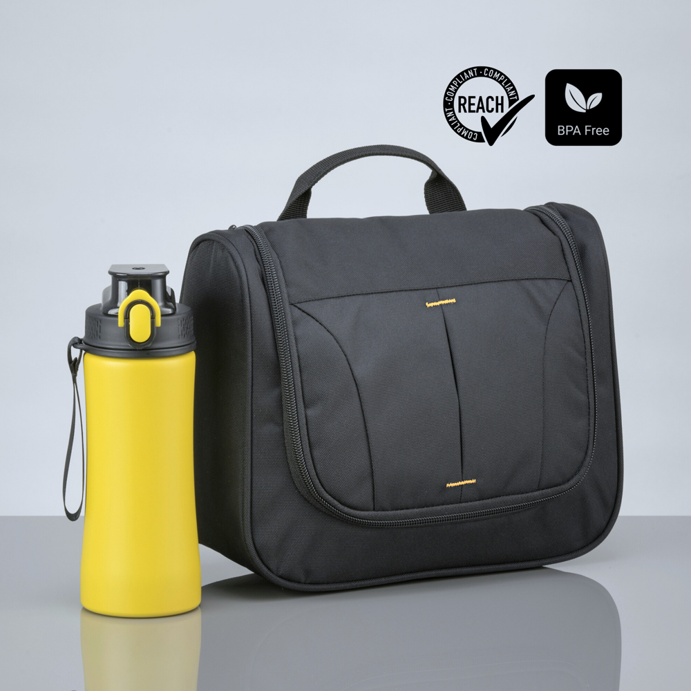 Primo Urban Set: Kosmetiktasche & Wasserflasche 550 ml - gelb