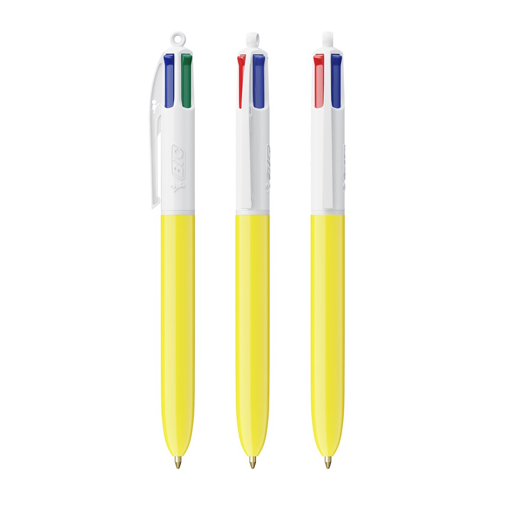 BIC® 4 Colours® Kugelschreiber - weiß/gelb