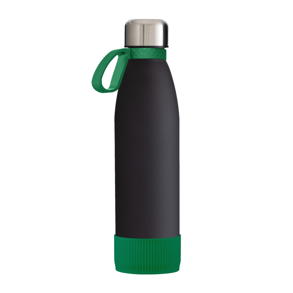 Trinkflasche GLASS - grün, schwarz