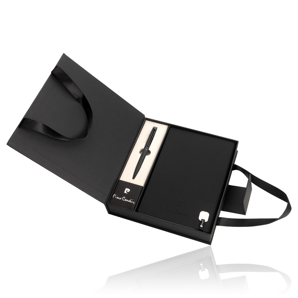 Pierre Cardin® CHANTAL Set aus Kugelschreiber und Notizbuch A5, schwarz