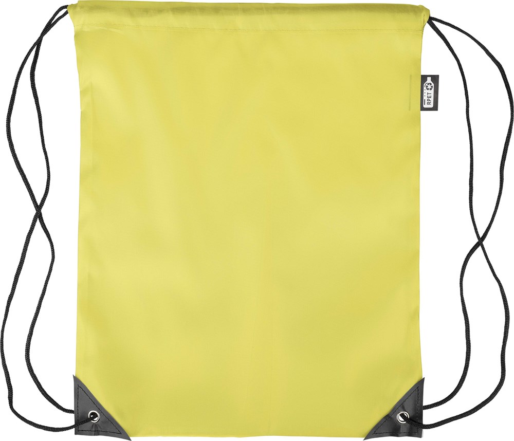 rPET 210D Polyester Rucksack mit Kordelzug Calix - gelb
