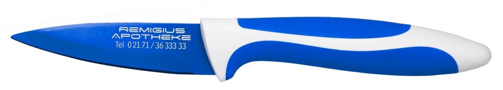 Haushaltsmesser mit gummiertem Griff  - blau