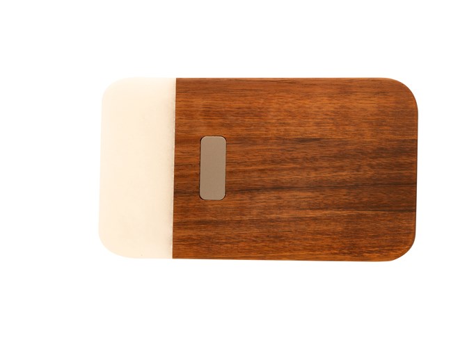 Schneidebrett aus Akazie & weißem Marmor 'Stavanger' (S)