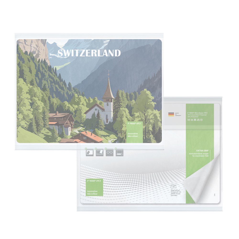 rPET GripCleaner® 4in1 Mousepad mit Standard-Einlegekarte, All-Inclusive-Paket
