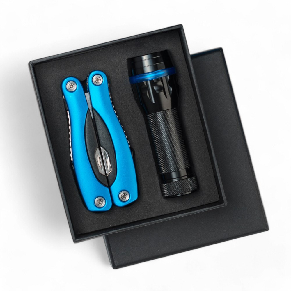 Set Colorado II: Taschenlampe und großes Multitool Colorado - Blau