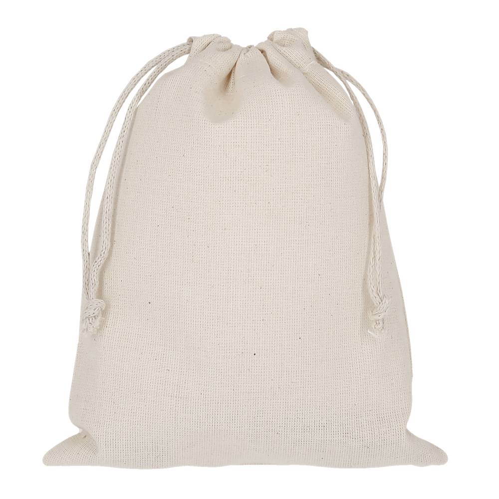 Baumwoll-Zuziehbeutel, OEKO-TEX®, 15 x 20 cm, ca. 140 g/m² - natur