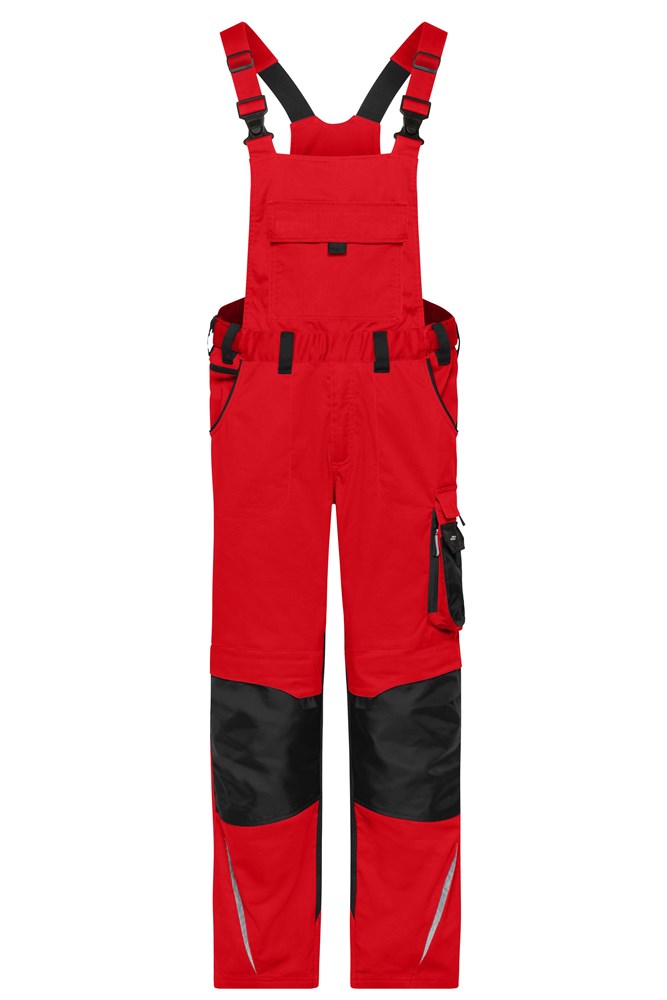 Workwear Pants with Bib - STRONG - - Red/black (ca. Pantone 193C
blackC)