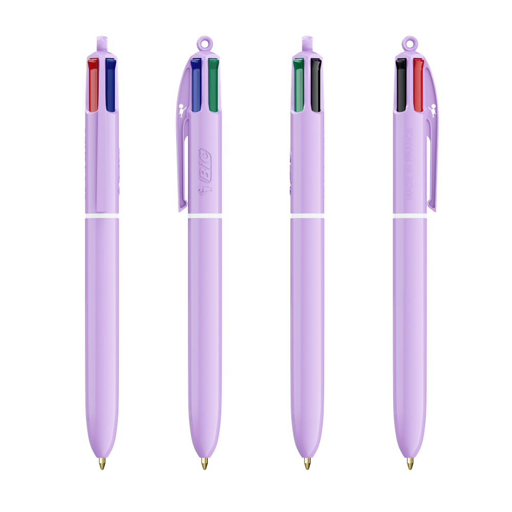 BIC® 4 Colours® Pastel + Lanyard - Pastelllila