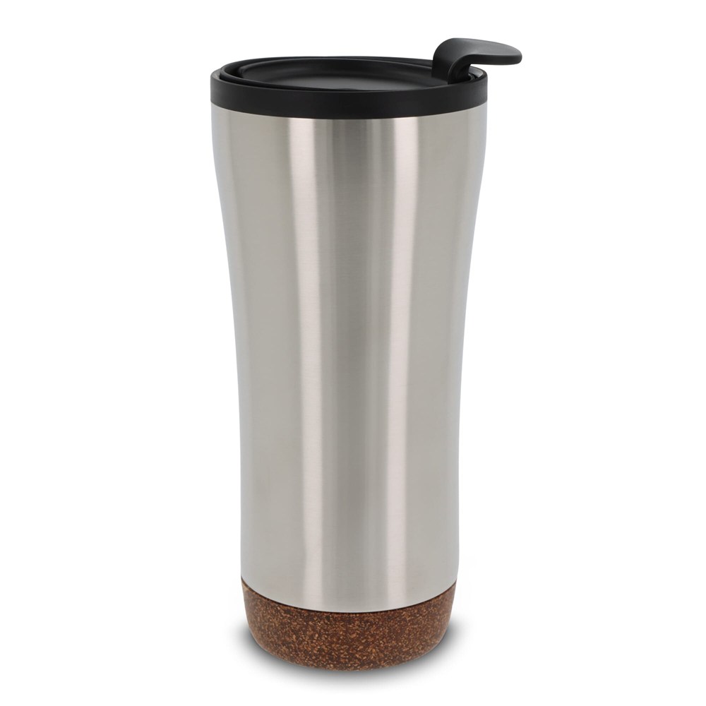 Doppelwandiger Becher mit einem Korkboden 480ml - SILBER