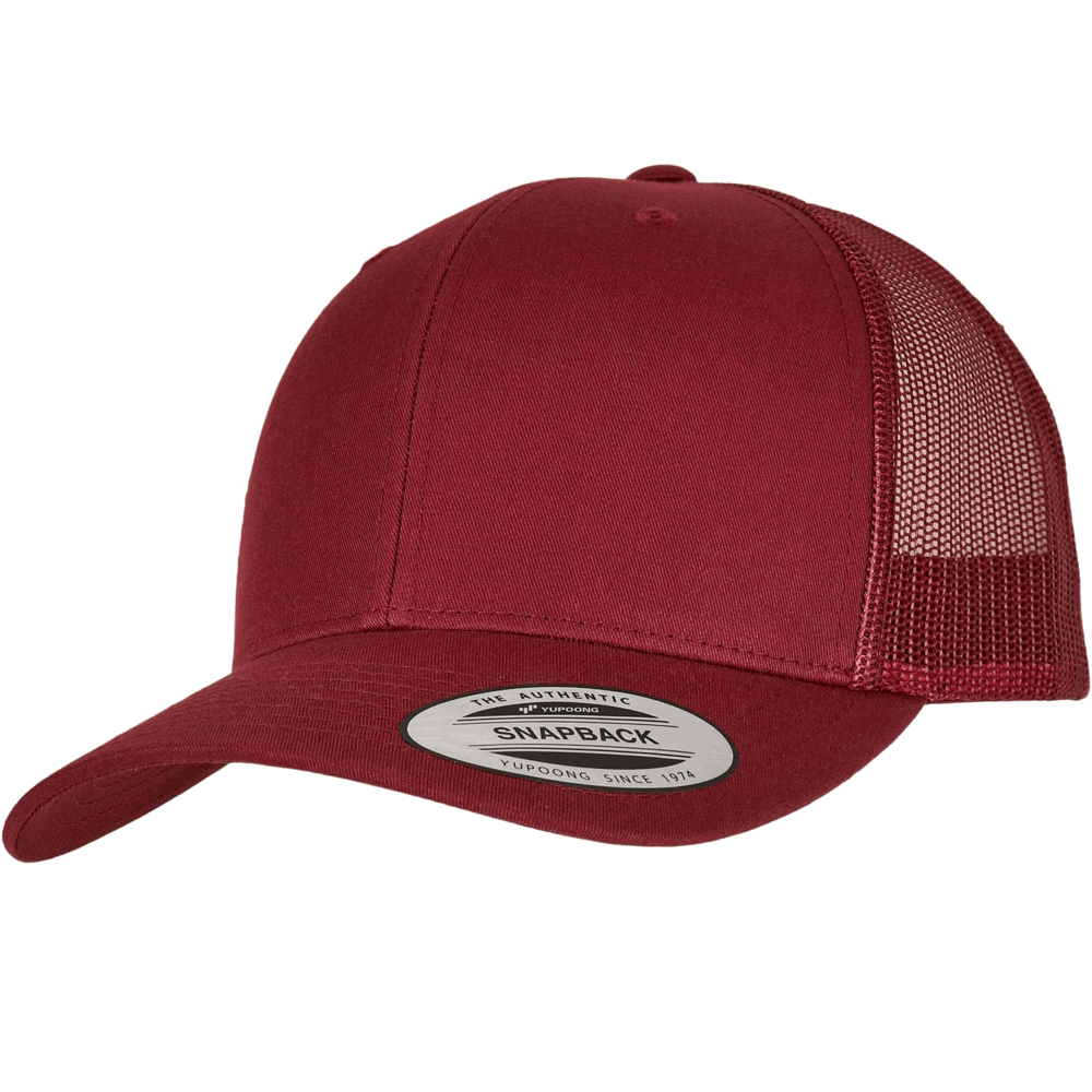 FX6606220K-Retro Trucker Cap (6 Panel) - cranberry