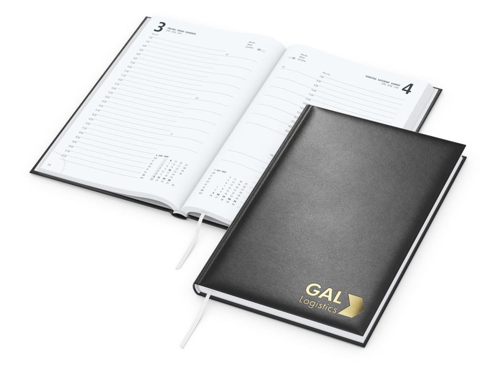 Buchkalender Basic Bestseller inkl. Goldprägung, schwarz