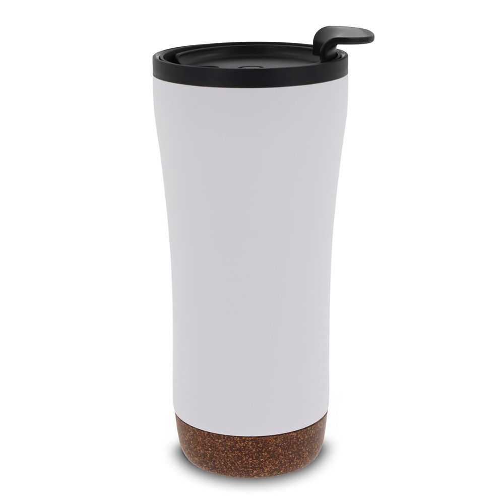 Doppelwandiger Becher mit einem Korkboden 480ml - weiss