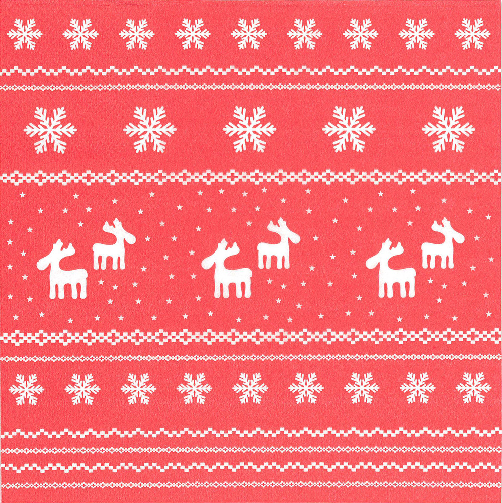 Große Tissue-Servietten "Nordic" rot-weiß