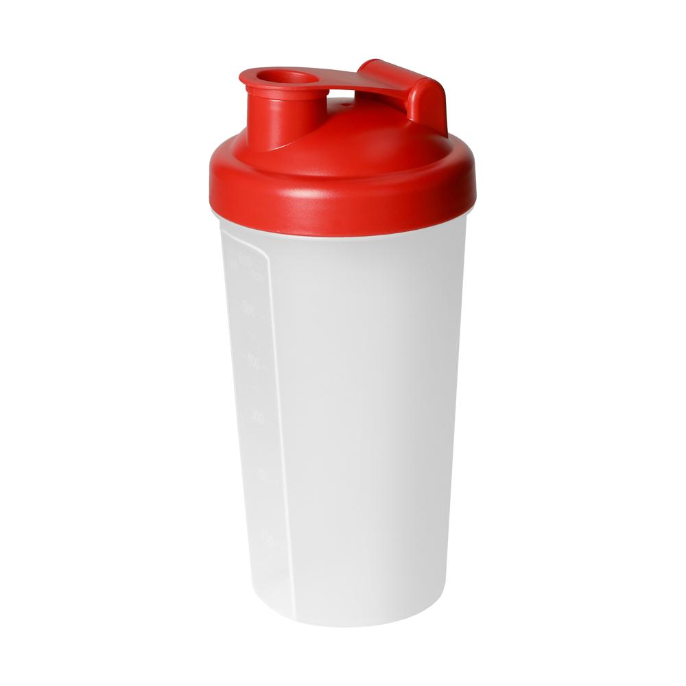 Shaker "Protein", 0,60 l - standard-rot/transparent