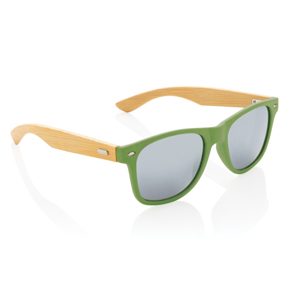 Sonnenbrille aus Bambus und RCS recyceltem Kunststoff - grün (± PMS 7490)