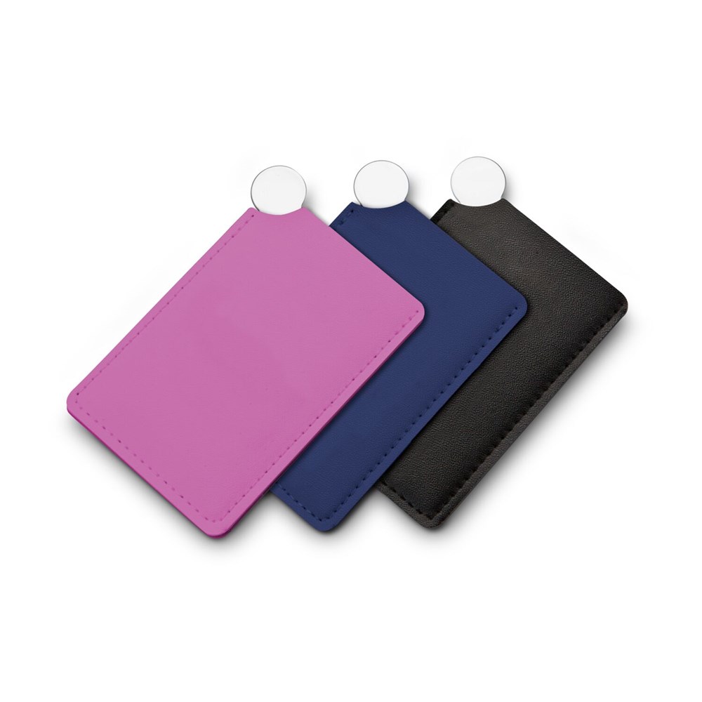 Taschenspiegel aus Edelstahl, im Etui (rosé)