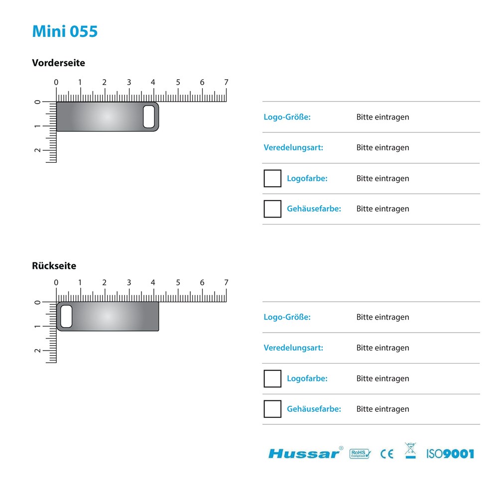 USB-Stick Mini 055 USB 2.0 COB 16 GB Silber-Chrom (glänzend)USB 2.0 Flash Disk 16 GB