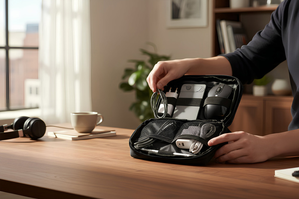 TROIKA Kabeltasche NIGHT SPARK TECH ORGANIZER