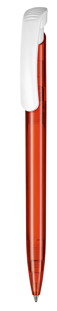Kugelschreiber CLEAR TRANSPARENT S - feuer-rot TR/FR