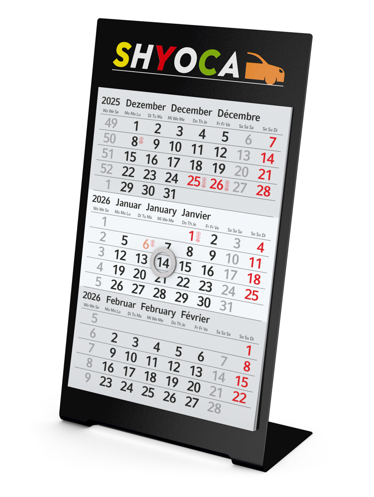 Tischkalender Desktop 3 Color Bestseller - schwarz