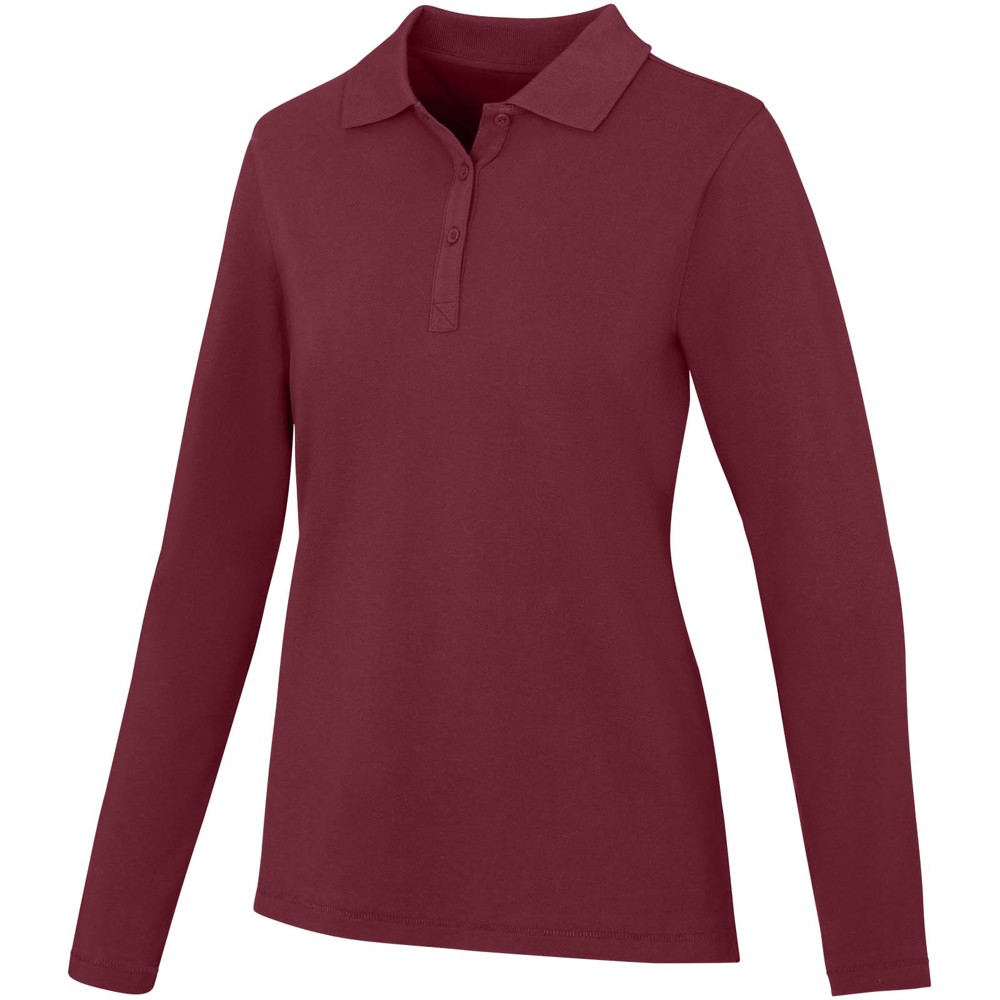 Calgary 180 g/m² Langarm Poloshirt für Damen - Tiefes Burgunderrot