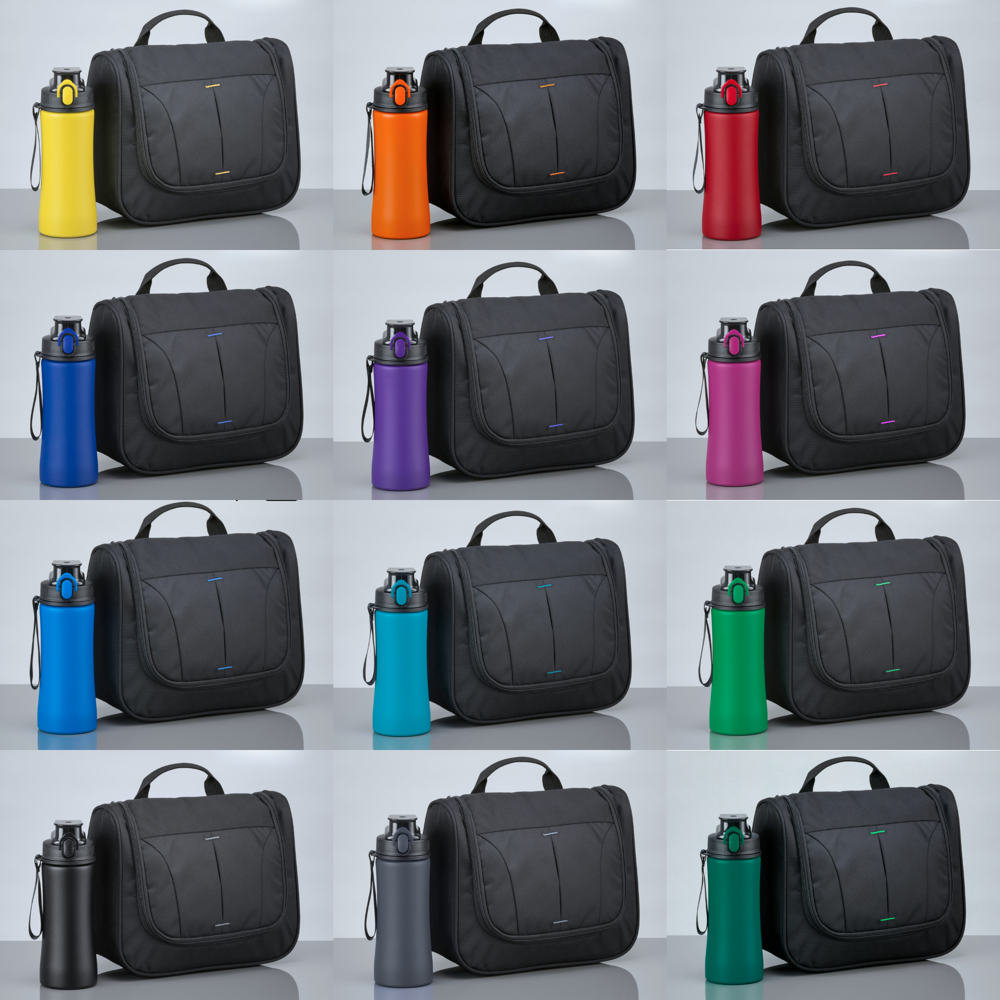 Primo Urban Set: Kosmetiktasche & Wasserflasche 550 ml