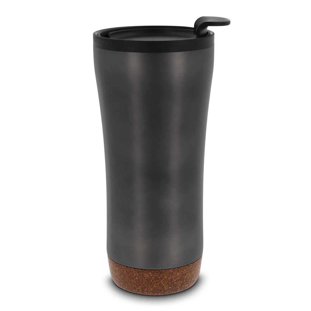 Doppelwandiger Becher mit einem Korkboden 480ml - Gun metal - dark