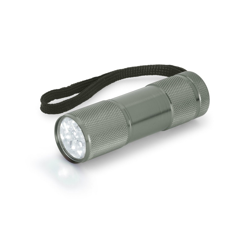 FLASHY. Taschenlampe aus Aluminium mit 9-LEDs - Gewehrmetall