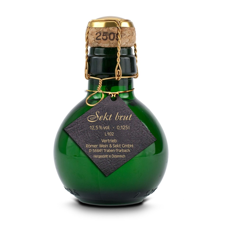 Kleinste Sektflasche der Welt! Merry Christmas - Inklusive Geschenkkarton in Rot, 125 ml