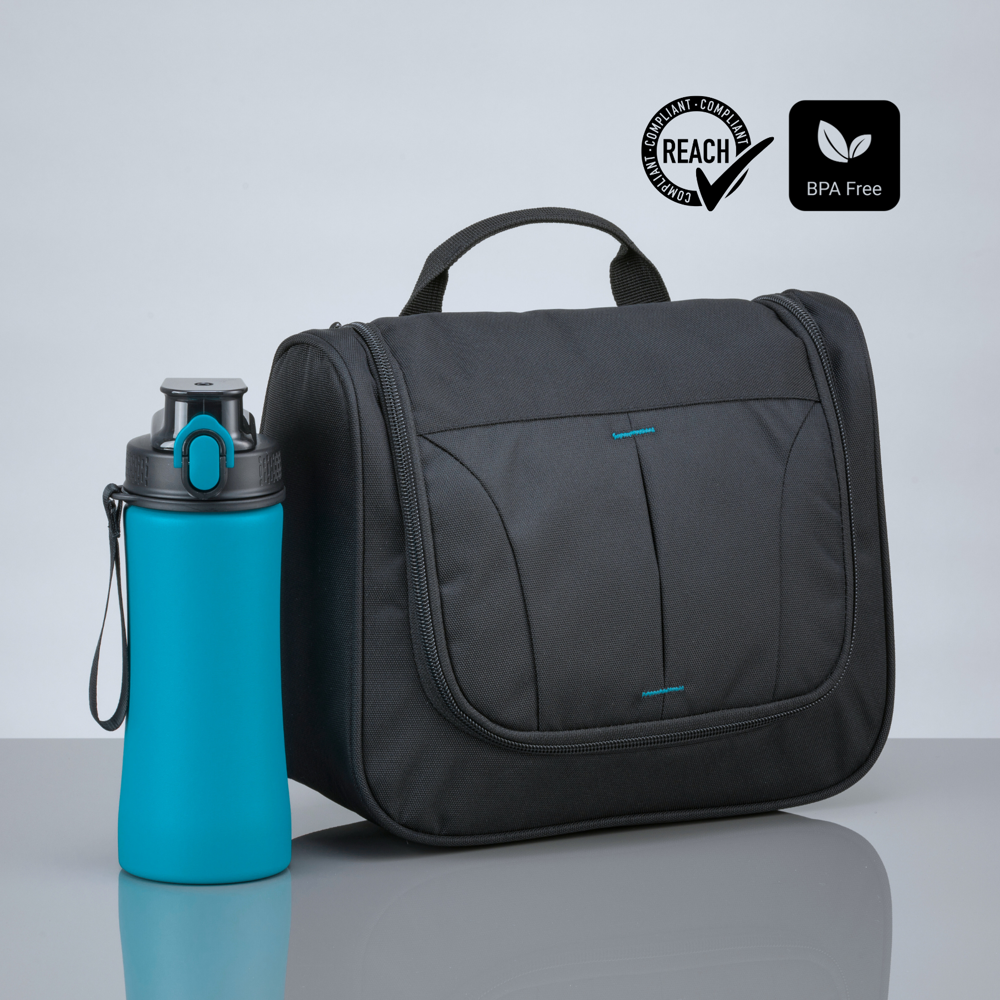 Primo Urban Set: Kosmetiktasche & Wasserflasche 550 ml - türkis