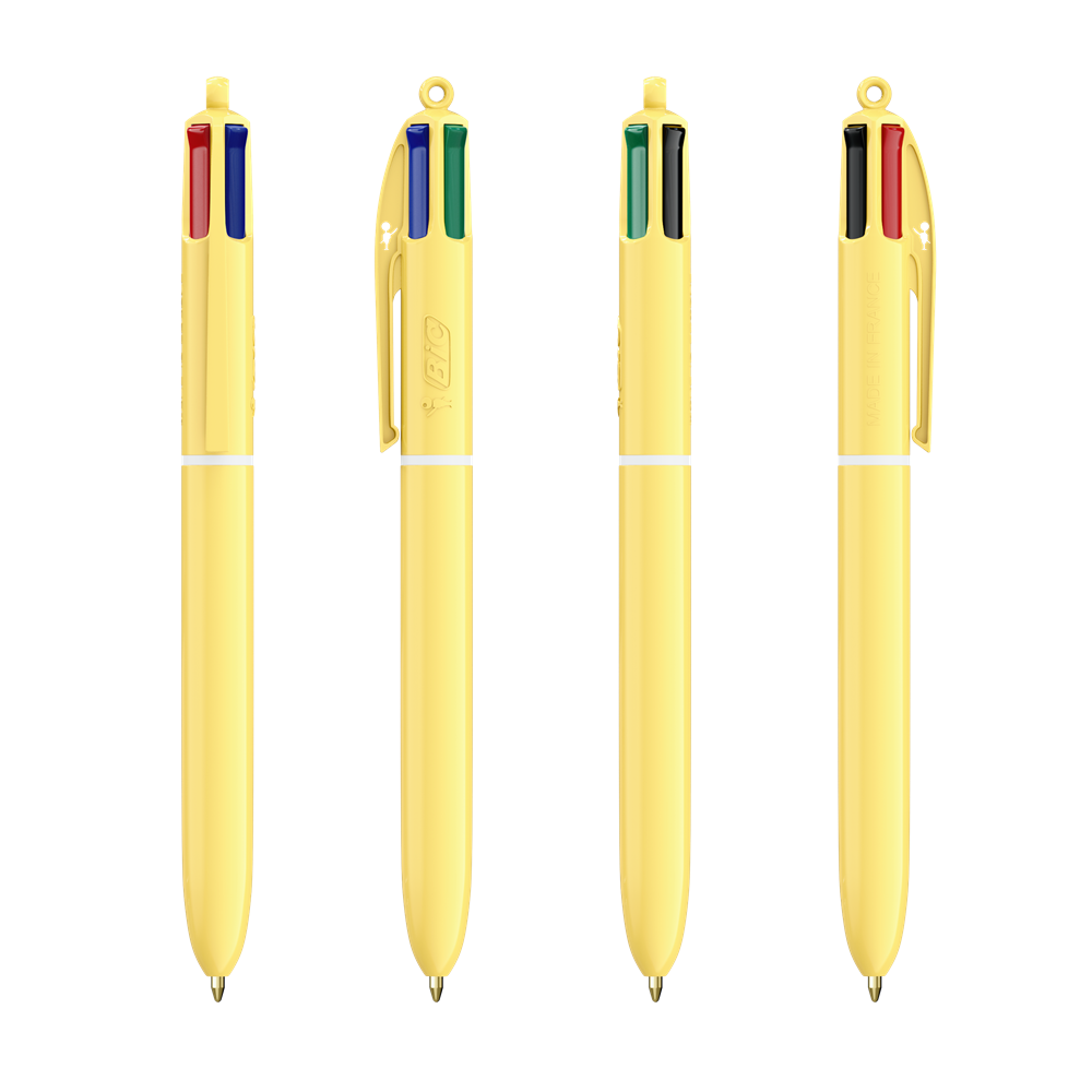 BIC® 4 Colours® Pastel + Lanyard - Pastellgelb