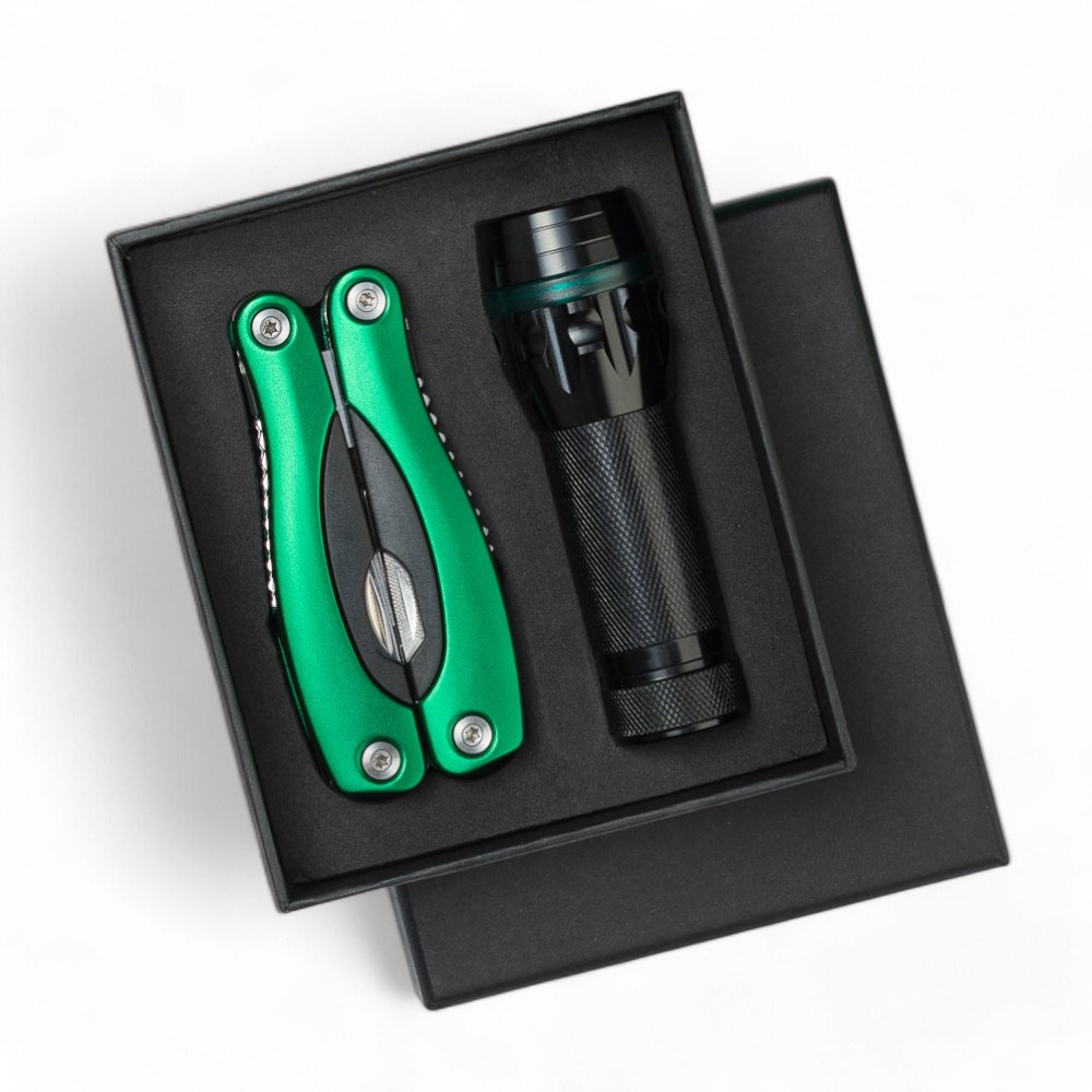 Set Colorado II: Taschenlampe und großes Multitool Colorado - Grün