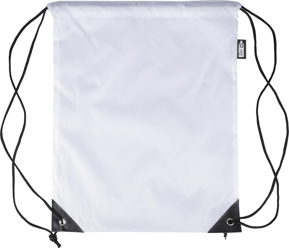 rPET 210D Polyester Rucksack mit Kordelzug Calix - weiß