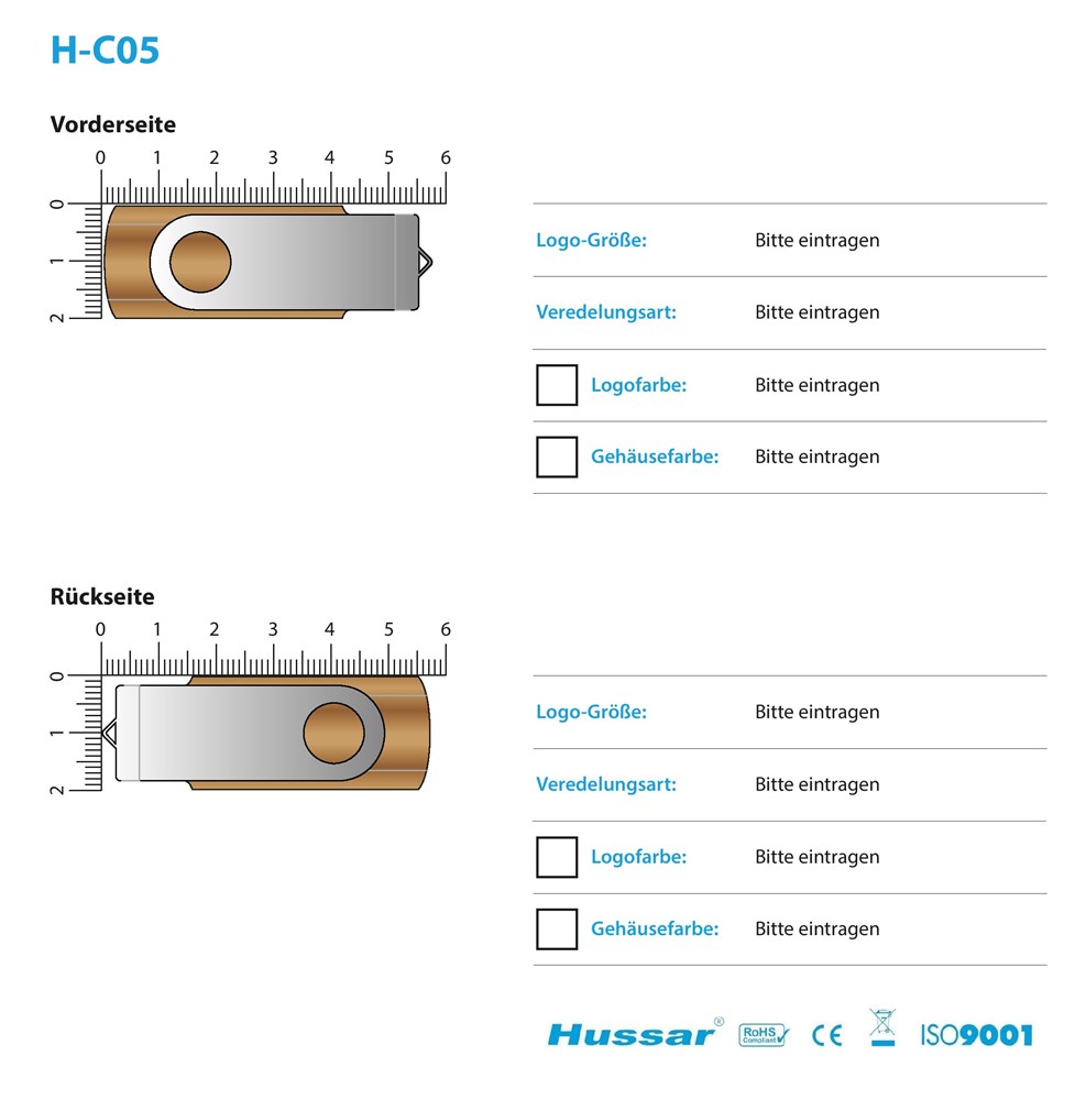 USB-Stick C05 Holz USB 2.0 Flash Disk  32 GB NussbaumUSB 2.0 Flash Disk 32 GB