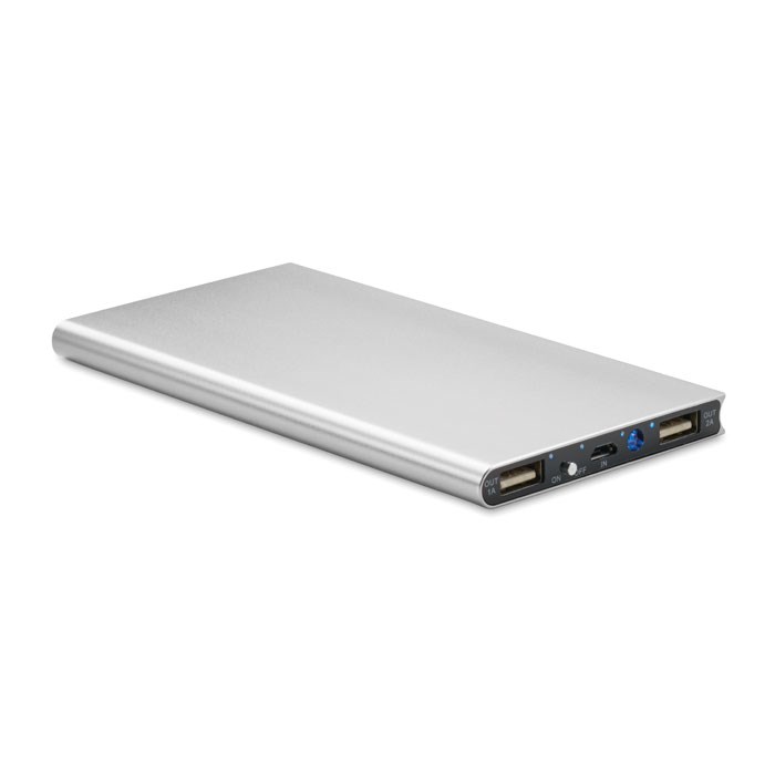 POWERFLAT8 - Powerbank 8000 mAh - Mattsilber