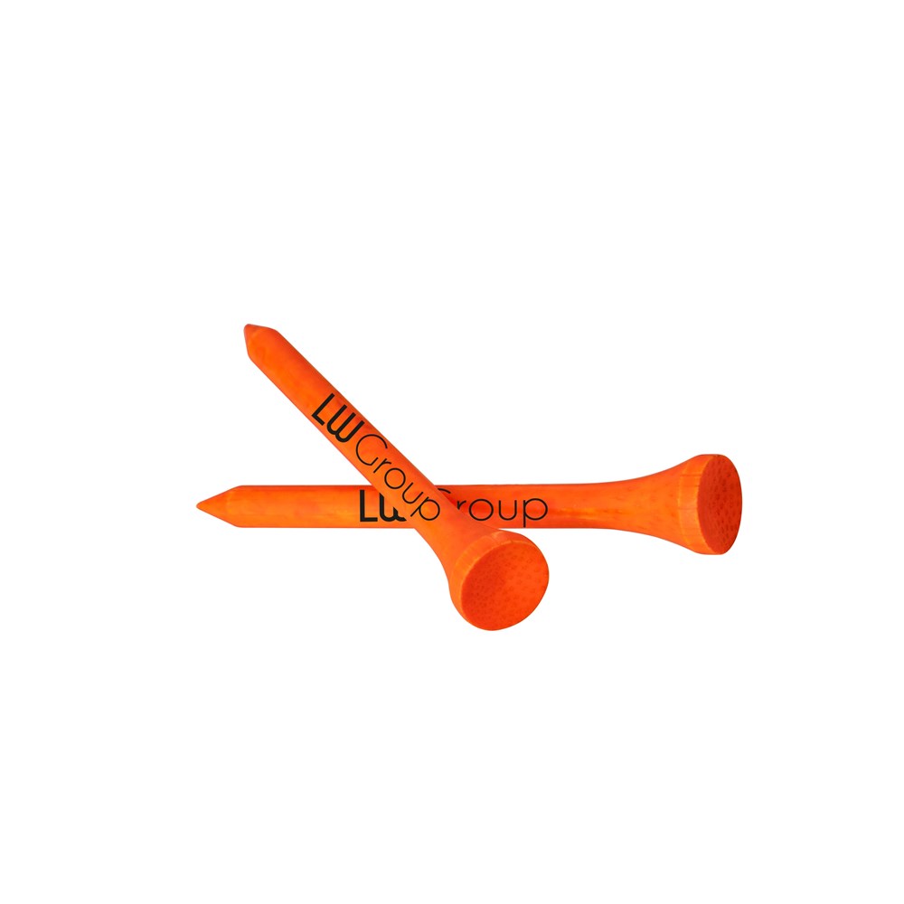 Tee aus Bambusholz 70 mm - Neon Orange
