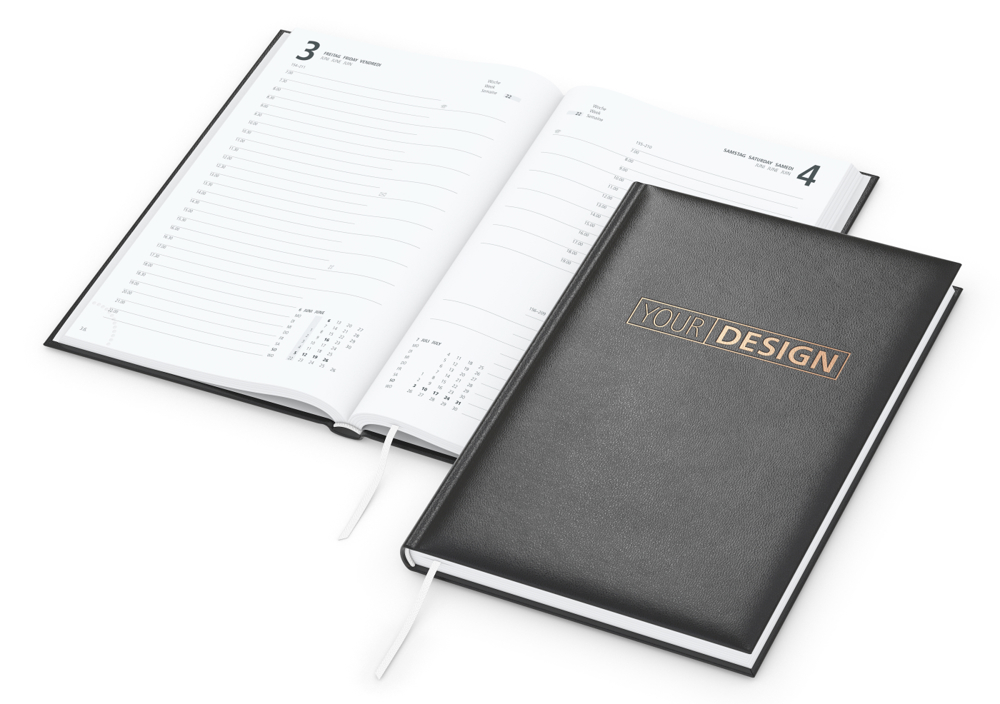 Buchkalender Basic Bestseller inkl. Kupferprägung, schwarz