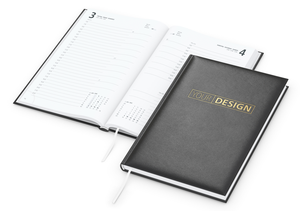 Buchkalender Basic Bestseller inkl. Goldprägung, schwarz