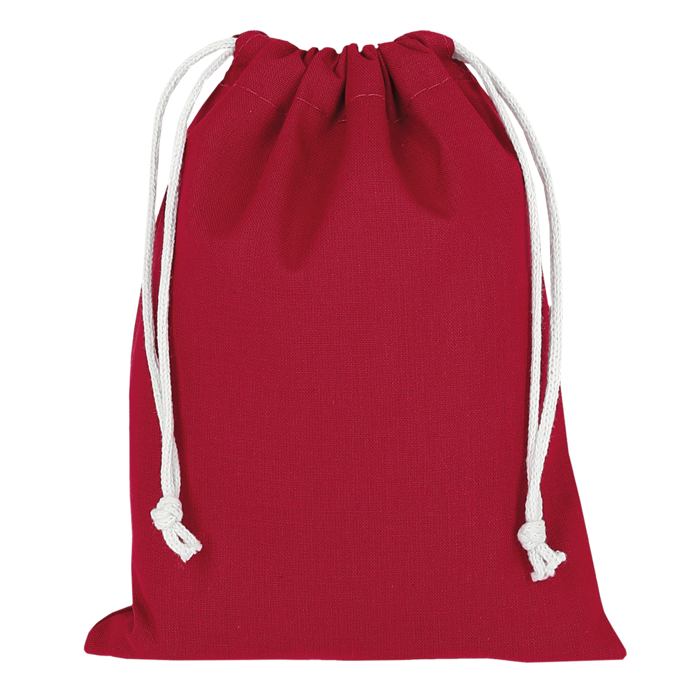Baumwoll-Zuziehbeutel, OEKO-TEX®, 15 x 20 cm, ca. 140 g/m² - dunkelrot