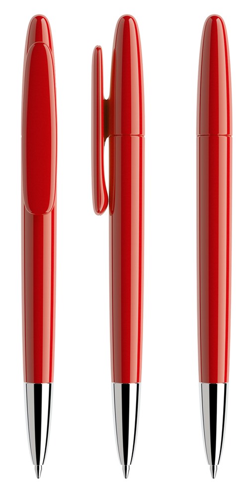 Prodir DS5 TPC Polished with Chrome Metal Nose-Cone - Rot poliert