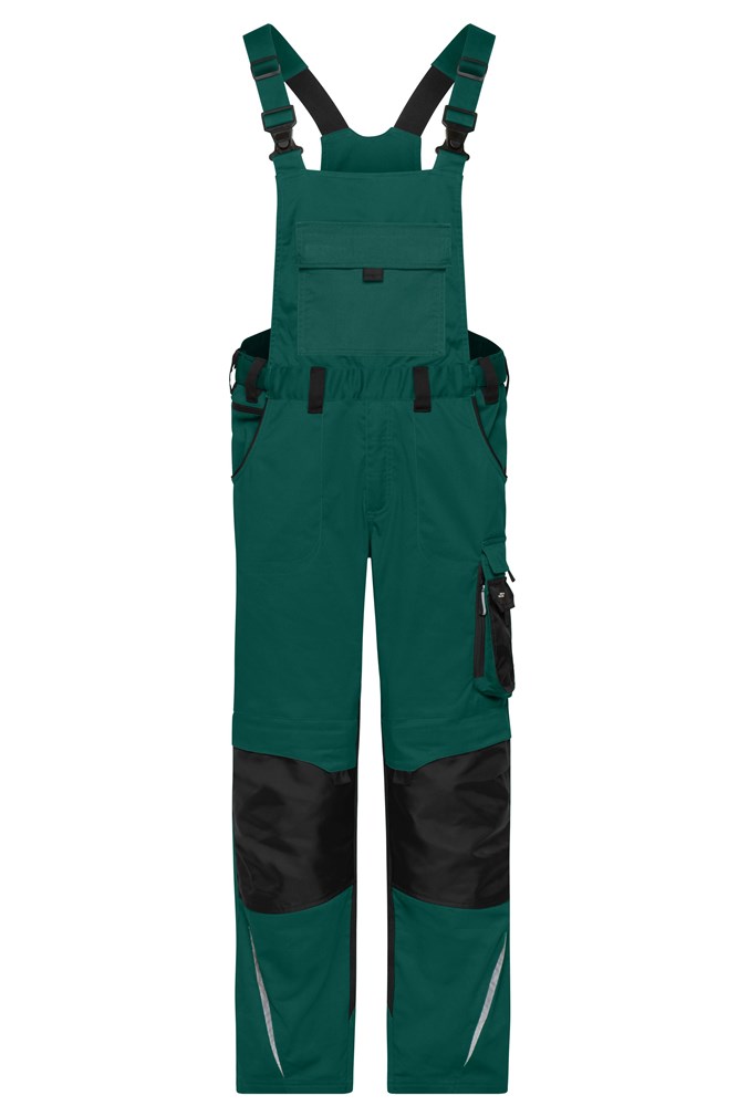 Workwear Pants with Bib - STRONG - - Dark-green/black (ca. Pantone 554U
blackC)