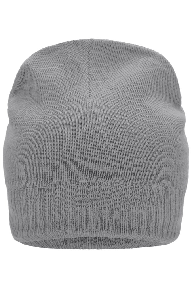 Knitted Beanie with Fleece Inset - Light-grey-melange (ca. Pantone 400C)