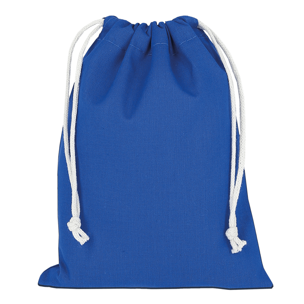 Baumwoll-Zuziehbeutel, OEKO-TEX®, 15 x 20 cm, ca. 140 g/m² - royalblau