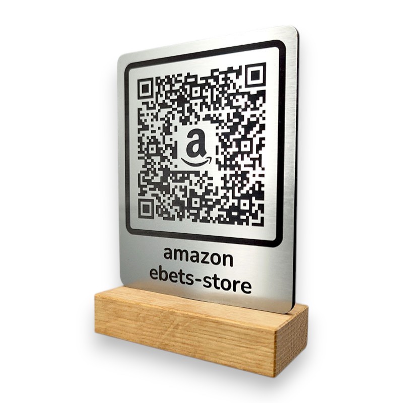 NFC QR Code Aufsteller Touch & Scan Basic - Metalloptik