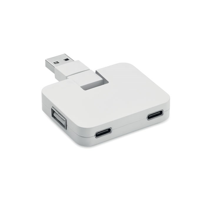 SQUARE-C - 4 Port USB Hub - weiß