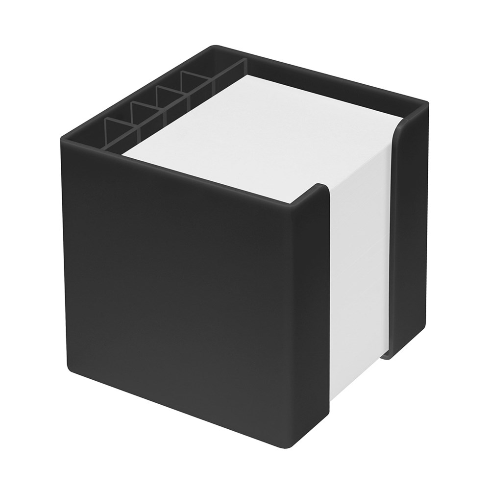 Zettelbox mit Köcher "Alpha" - schwarz